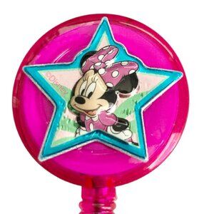 Disney Minnie Mouse Charm ID Badge Holder Lanyard Retractable Reel Pink Dots